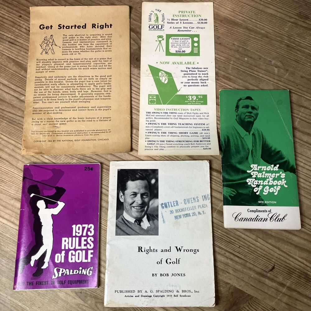 VTG 50-70’s Golf Instructional Booklet Ephemera Lot “Rights And Wrongs Of Golf “